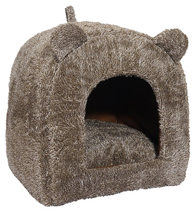 40 Winks Palisander-Katzenkorb Iglu Teddybraun