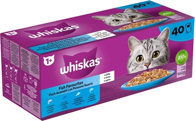 Whiskas Multipackbeutel Auswahl Erwachsener Fische In Gelee