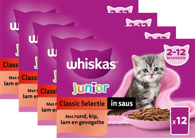 Whiskas Multipackbeutel Junior Classic Selection Fleisch In Sauce