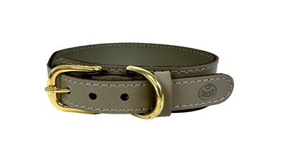 Sazzz Hundehalsband Pionier Klassisches Leder Taupe