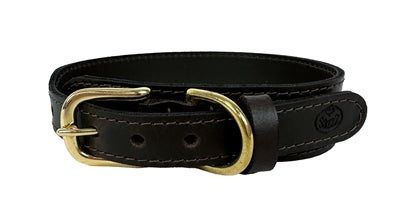 Sazzz Hundehalsband Pioneer Classic Leder Dunkelbraun