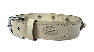 Sazzz Hundehalsband Adventure Stone Classic Leder Creme