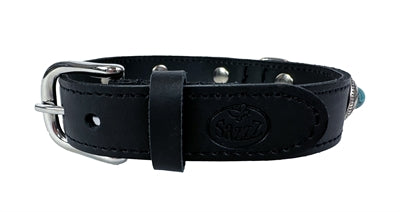 Sazzz Hundehalsband Adventure Stone Classic Leder Schwarz